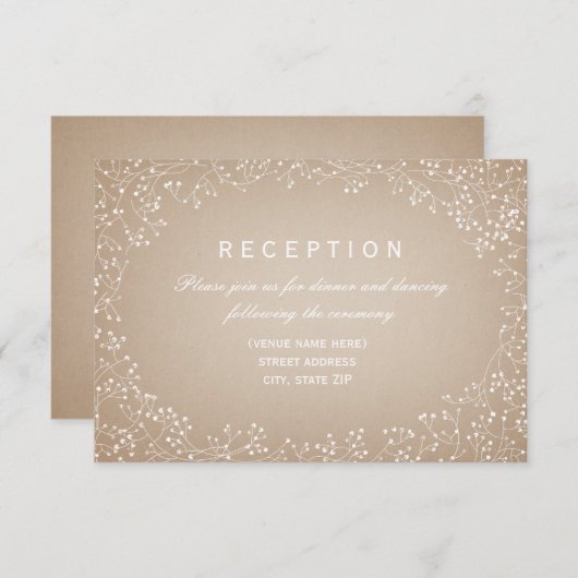 Baby's Breath Karton Inspiratie Reception Kaart (Voorkant / Achterkant)