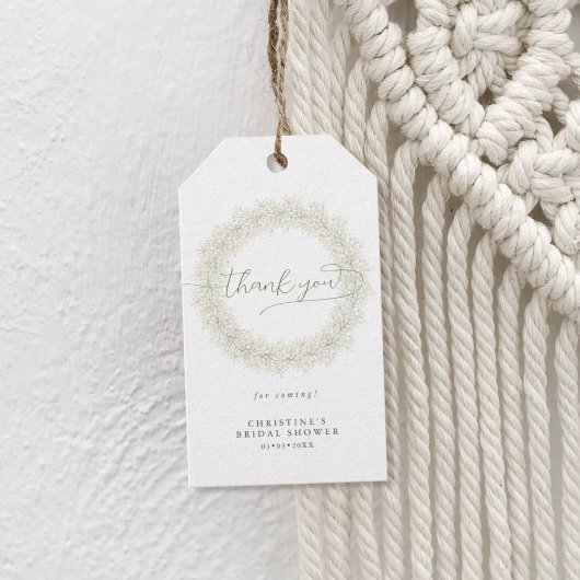 Baby's Breath Krans Bruidsmeisje Bedanken Cadeaulabel