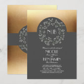 Baby's Breath Krans Gouden Huwelijk Kaart (Voorkant / Achterkant)