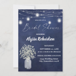 Baby's Breath Krijt B & Slingerlichten Bruidsfeest Kaart
