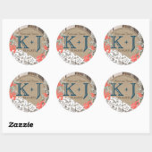 Baby's Breath Lace Rustiek Monogram Bruiloft Label (Vel)