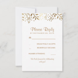 Baby's Breath Landelijke Gouden Witte Trouw RSVP K Kaartje