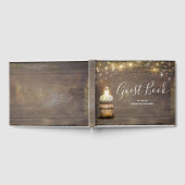 Baby's Breath Lantaarn Rustieke Wijnvat Bruiloft Gastenboek (Volledig)