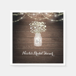 Baby's Breath & Licht Rustieke Trouwreceptie Servetten