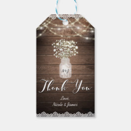 Baby's Breath & Lichten Bruiloft Favor Metalen Ges Cadeaulabel