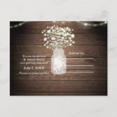 Baby's Breath Lichten Rustieke Trouw Save the Date Aankondigingskaart (Achterkant)