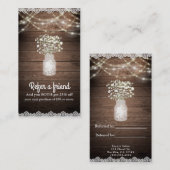 Baby's Breath & Lights Rustic Verwijs een vriend Aanbevelingskaartje (Voorkant / Achterkant)