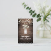 Baby's Breath & Lights Rustic Verwijs een vriend Aanbevelingskaartje (Staand voorkant)