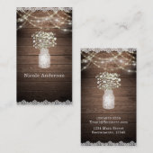 Baby's Breath & Lights Rustieke bruiloft Elegant Visitekaartje (Voorkant / Achterkant)