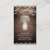 Baby's Breath & Lights Rustieke bruiloft Elegant Visitekaartje (Achterkant)