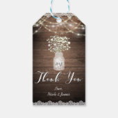 Baby's Breath & Lights rustieke bruiloft gunst Cus Cadeaulabel (Voorkant)