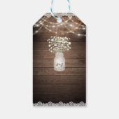 Baby's Breath & Lights rustieke bruiloft gunst Cus Cadeaulabel (Achterkant)