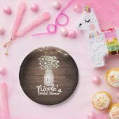 Baby's Breath & Lights Rustieke bruiloft receptie Papieren Bordje (Feest)