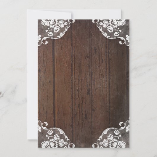 Baby's Breath Mason Jar Barn Wood Engagement Party Kaart (Achterkant)