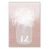 Baby's Breath Mason Jar Blush Waterverf Tafel Kaart (Achterkant)