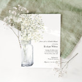Baby's Breath Mason Jar Bridal Shower Kaart