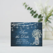 Baby's Breath Mason Jar Bruiloft Save the Date Briefkaart (Staand voorkant)