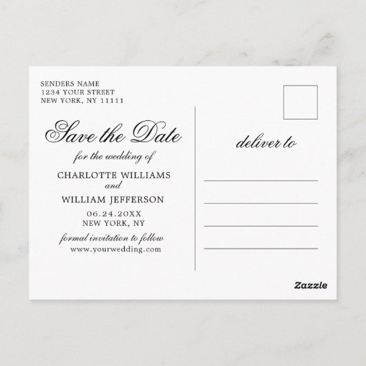 Baby's Breath Mason Jar Bruiloft Save the Date Briefkaart (Achterkant)