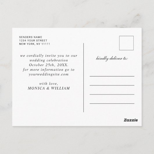 Baby's Breath Mason Jar Bruiloft Save the Date Briefkaart (Achterkant)