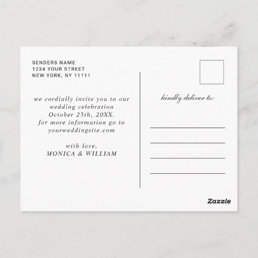 Baby's Breath Mason Jar Bruiloft Save the Date Briefkaart (Achterkant)