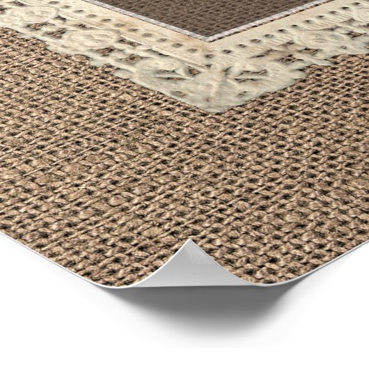 Baby's Breath Mason Jar en Burlap Wedding Welcome Poster (Hoek)