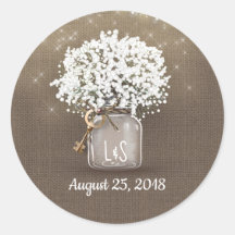 Baby's Breath Mason Jar en Rustieke Burlap
