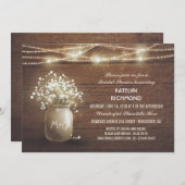 Baby's Breath Mason Jar Lights Vrijgezellenfeest Kaart (Voorkant / Achterkant)