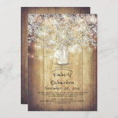 Baby's Breath Mason Jar Rustic Barn Baby shower Kaart (Voorkant / Achterkant)