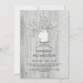 Baby's Breath Mason Jar Rustic Barn Verjaardagsfee Kaart (Voorkant)