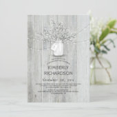 Baby's Breath Mason Jar Rustic Barn Verjaardagsfee Kaart (Staand voorkant)