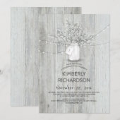 Baby's Breath Mason Jar Rustic Barn Verjaardagsfee Kaart (Voorkant / Achterkant)