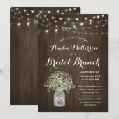 Babys Breath Mason Jar Rustic Bridal Brunch Shower Kaart (Voorkant / Achterkant)