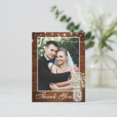Baby's Breath Mason Jar Rustic Foto Briefkaart (Staand voorkant)