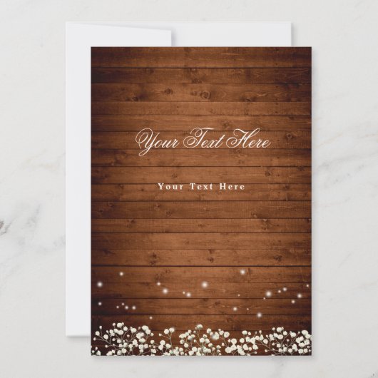 Baby's Breath Mason Jar Rustic Photo Wedding Save The Date (Achterkant)