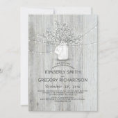 Baby's Breath Mason Jar Rustic Rehearsal Kaart (Voorkant)