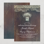 Baby's Breath Mason Jar Rustic Rehearsal Kaart (Voorkant / Achterkant)