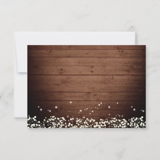 Baby's Breath Mason Jar Rustic RSVP Card (Achterkant)