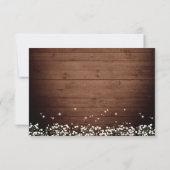 Baby's Breath Mason Jar Rustic RSVP Card Kaartje (Achterkant)