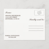 Baby's Breath Mason Jar Rustic Save The Date Cards Aankondigingskaart (Achterkant)