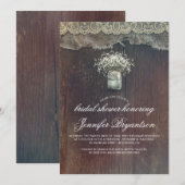 Baby's Breath Mason Jar Rustic Vrijgezellenfeest Kaart (Voorkant / Achterkant)