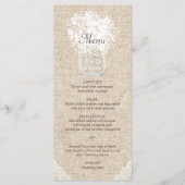 Baby's Breath Mason Jar Rustic Wedding Menu (Voorkant)