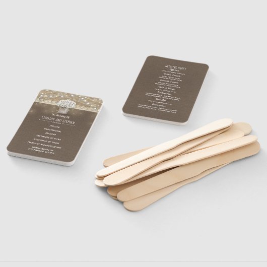 Baby's Breath Mason Jar Rustic Wedding Program Handwaaier (Niet-gemonteerd)