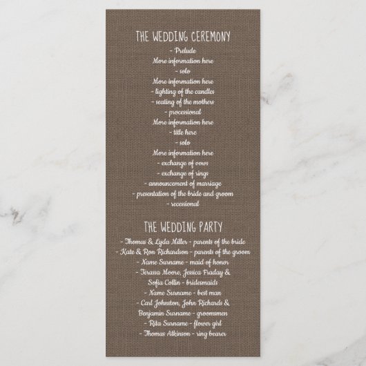 Baby's Breath Mason Jar Rustic Wedding Program Programmakaart (Achterkant)