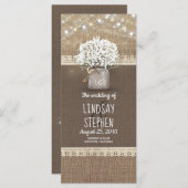 Baby's Breath Mason Jar Rustic Wedding Program Programmakaart (Voorkant / Achterkant)