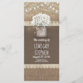 Baby's Breath Mason Jar Rustic Wedding Program Programmakaart (Voorkant)