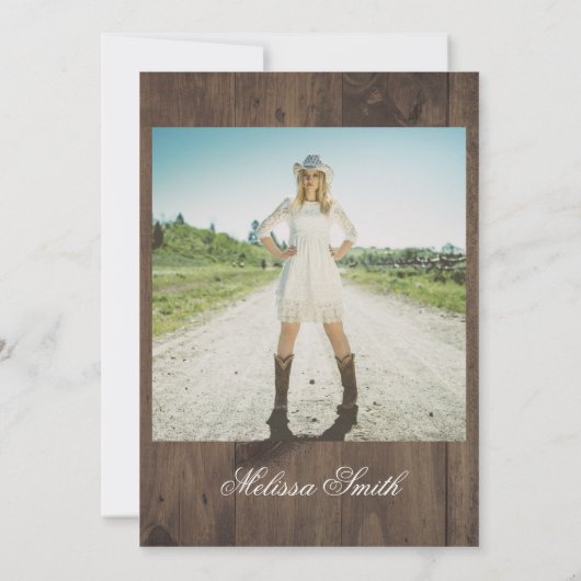 Baby's Breath Mason Jar Rustic Wood Vrijgezellenfe Kaart (Achterkant)