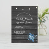 Baby's Breath Mason Jar Rustic Wood Wedding Invita Kaart (Staand voorkant)