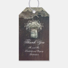 Baby's Breath Mason Jar Rustiek Land Cadeaulabel
