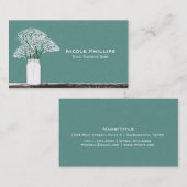 Baby's Breath Mason Jar Rustiek Visitekaartje (Voorkant / Achterkant)