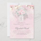 Baby's Breath Mason Jar Rustieke Afstudeerfeest Kaart (Voorkant)